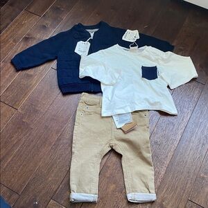 Zara Kids Matching Set - Navy, White, Tan